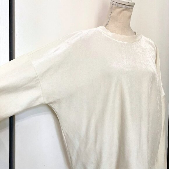& OTHER STORIES IVORY WHITE VELVET VELOUR PULLOVER SWEATER - 8 - Picture 4 of 9